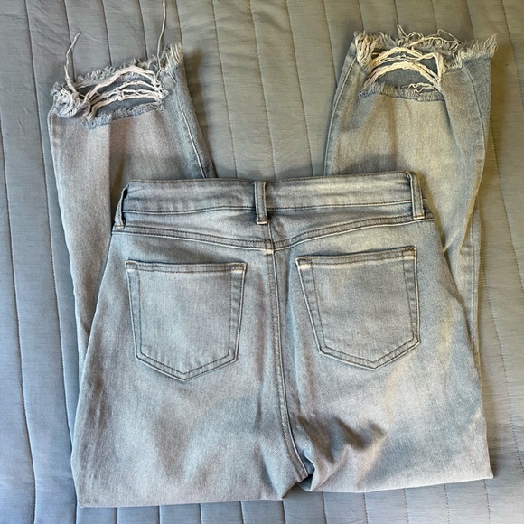 Rewash Distressed Jeans Light Wash Blue Denim 100% cotton - Picture 3 of 9